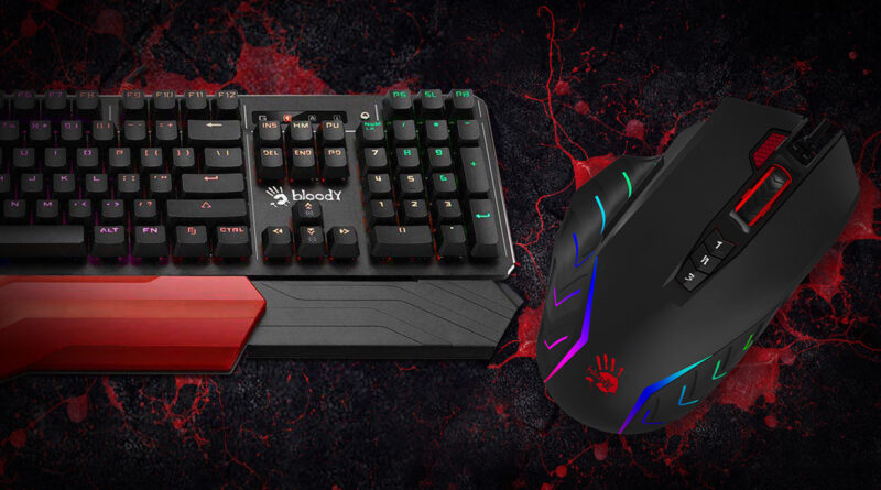 Blood Mouse and Keyboard